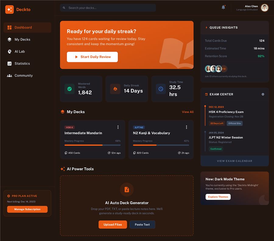 Deckto Dashboard